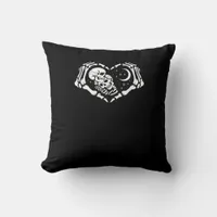Skeletons Heart  Hands Throw Pillow