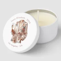 Personalized Team Bride PJs & Prosecco Mini Candle Favors