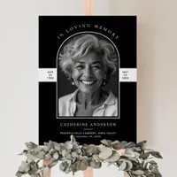 Modern Minimalist Photo Funeral/Memorial Service Foam Board