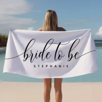 Bride To Be White Hen Party Personalized  Beach Towel