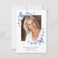 Butterflies Photo Funeral Memorial Prayer Card