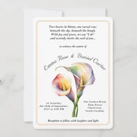 Elegant Romantic Calla Lily Soft Watercolor Pastel Invitation