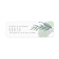 Paint Strokes Greenery Wedding Green/Blue ID818 Label