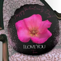 I Love You - Rose -Valentines Personalized Trendy  Round Pillow