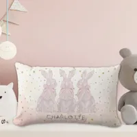 Personalized Lace Bunny Easter Pillow 