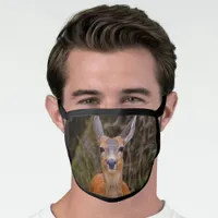 Funny Young Blacktail Deer Smiles at Photographer Face Mask