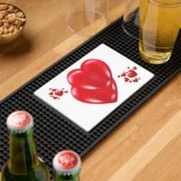 Simple Red Hearts on White Happy Valentine's Day | Bar Mat