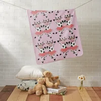 Cute and funny dancing cows baby blanket