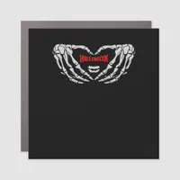 Skeleton Hands Folded In A Heart Funny Halloween Car Magnet