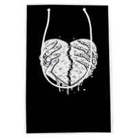 Gothic Skeleton Heart Hands Retro Aesthetic Medium Gift Bag