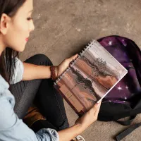 Cherry red, pink marble  notebook