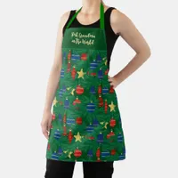 Retro Christmas tree ornaments  Apron