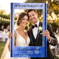 Elegant 51st Sapphire Wedding Anniversary Selfie Frame