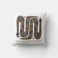 Realize Your Balance Floral Snakes  Throw Pillow