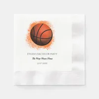 Basketball bachelor / birthday party Orange White Napkins