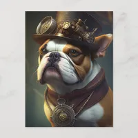Steampunk Bulldog Postcard