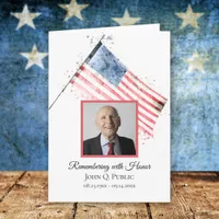 American Flag Funeral Service Folded Program