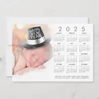 Happy New Year 2025 Calendar Custom Photo Holiday Card