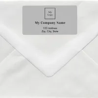 Light gray business logo return address shipping label