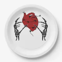 Heart And Hands Skeleton Heart Hands Soft Paper Plates
