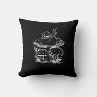 Cottagecore Aesthetic Mushroom Snail Fungi Goblinc Throw Pillow