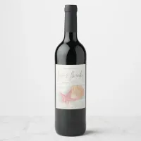 White Sands Love & Thanks Coral/Peach ID605 Wine Label