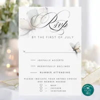 RSVP | Elegant Abstract Ink Pastel Butterfly Card