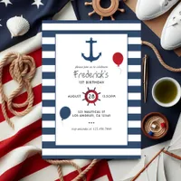 Customizable Nautical Birthday Party Photo Invitation