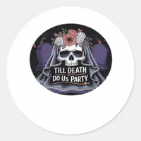 Halloween Wedding Spooky Wedding Halloween Party T Classic Round Sticker