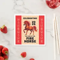 Stunning Chinese Year of the Fire Horse 2026 Napkins