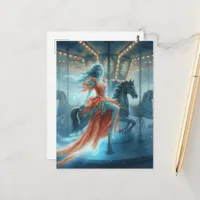 Ghost on the Carousel Postcard