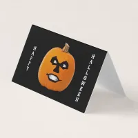 Jack o' Lantern Evil Face Classroom Exchange Card