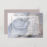 Elegant Modern Marbled Ink RSVP Card