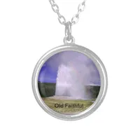 Old Faithful in Yellowstone National Park Silver Plated Necklace