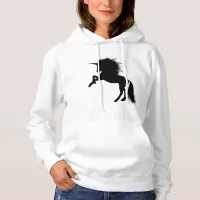 Proud Black Unicorn Silhouette Fantasy Animal, ZKA Hoodie