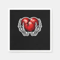 Skeleton Hands Hearts Cute Halloween Retro Napkins