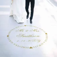 Custom Gold Personalized Elegant Wedding   Floor Decals