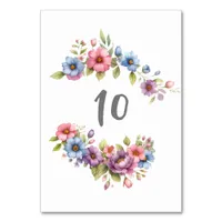 Spring flowers table number