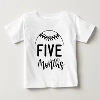 Five Months Baseball Baby Milestone - Baby T-Shirt