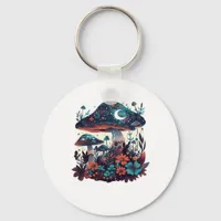 Cottagecore And Aesthetic Goblincore Mushroom Fair Keychain