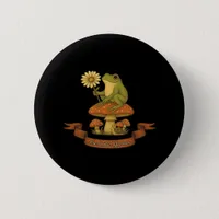 Frog of the Garden Fairycore Cottagecore Frog Button