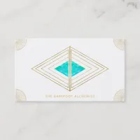 *~*   Gold Triangles Sacred Geometry Alchemy White Business Card