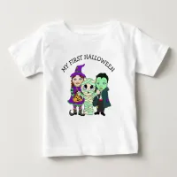 My First Halloween Witch, Mummy and Vampire Baby T-Shirt