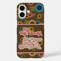 Women's Empowerment Retro 60s and 70s Floral iPhone 16 Case