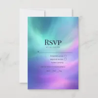 Northern Lights Aurora Borealis Winter Wedding RSVP Card