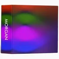 Neon of Blue, Purple, Green & Orange Add Name 3 Ring Binder