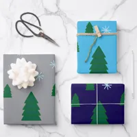 Gift Wrap Set - Pine Forest in Snow