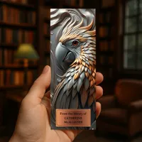 Elegant Molten Copper Silver Metallic Parrot Bookmarks
