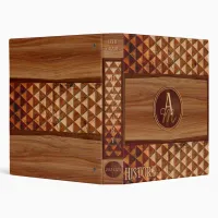 Wood marquetry and carving customizable  3 ring binder