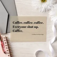 Coffee Haiku for Mornings black Typography Vellum Invitations